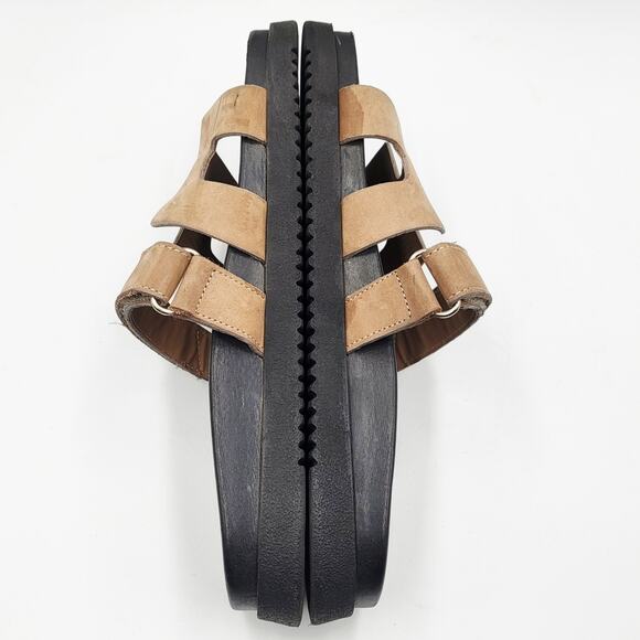 Steve Madden Mayven Tan Nubuck Leather Adjustable Strap Slide Sandals Size 9.5 - Picture 7 of 10